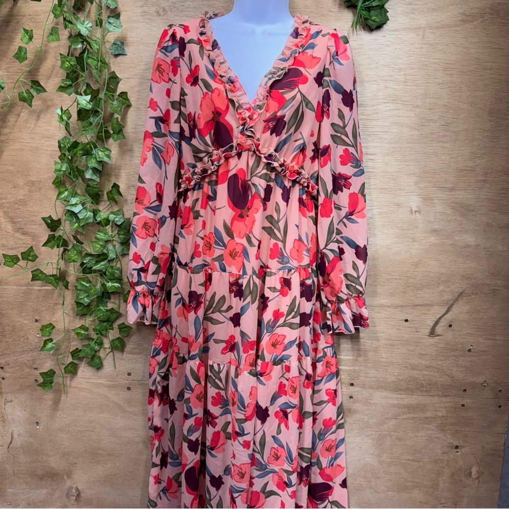 Double Take Floral V-Neck Maxi Dress NWT